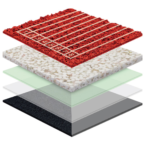 汕尾无缝预制型塑胶跑道渗水TPR喷面