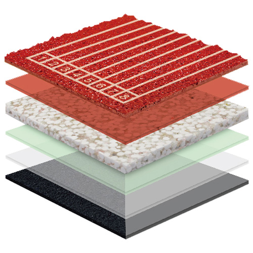 汕尾无缝预制型塑胶跑道非渗水TPR喷面方案二